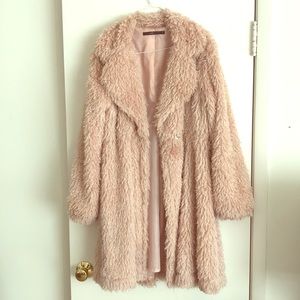 Rocker girl pink fluffy coat